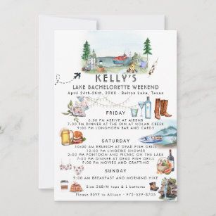 Camp Invitation, Bachelorette Card, Lake Bachelorette, Bachelorette Party Photo, Bachelorette Weekend Itinerary, Bachelorette Itinerary, Weekend Itinerary, Bachelorette Invitations, Bachelorette Party Invitations