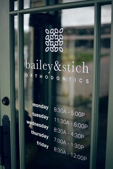 Store Front Signs, Store Hours Sign Ideas, Opening Hours Sign Design, Business Hours Sign Design, Business Window Signage, Signage On Glass Door, Frosted Logo On Glass Door, Business Hours Sign Design Window Decals, Opening Hours Sign