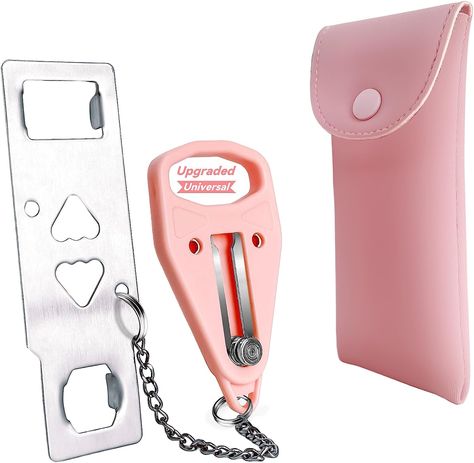 AceMining Portable Door Lock Home Security Door Locker Travel Lockdown Locks for Additional Safety and Privacy Perfect for Traveling Hotel Home Apartment College-Pink(1 Pack), Door Hardware & Locks - Amazon Canada Door Security Devices, Apartment Security, Hotel Door Locks, Door Reinforcement, Feeling Alive, Glass Door Lock, College Apartments, Door Security, Door Locker