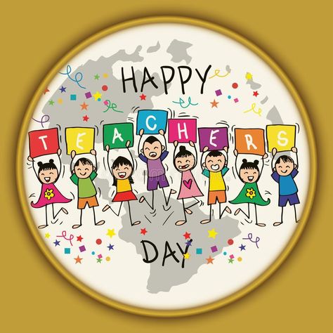 Happy Teachers Day Illustration, Teacher S Day, Teachers Day Board, Teachers Day Illustration, Teacher Photo Pictures, World Teachers Day Poster, Happy Teachers Day Template, Happy Teacher, Greeting Card Happy Teacher Day