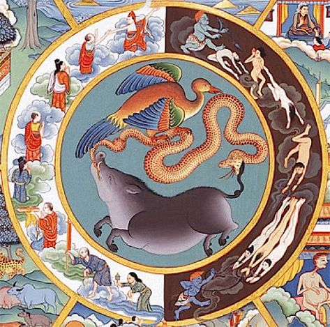 Tibet Culture, Buddhist Painting, Buddhist Symbols, Mahayana Buddhism, Buddhist Practices, Animal Symbolism, Year Of The Pig, Tibetan Art, 12 December