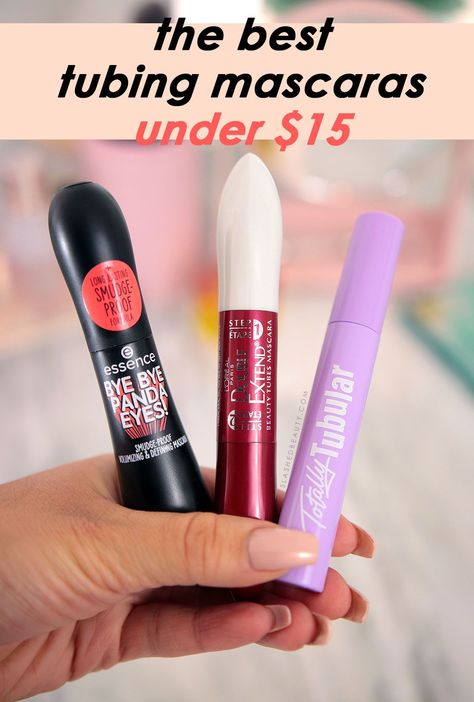 Discover the best affordable tubing mascaras under $15 that offer long lasting length, volume and lift with the easiest removal using just warm water! Best Tubular Mascara, Best Tube Mascara, Best Drugstore Tubing Mascara, Tubing Mascara Drugstore, Best Tubing Mascara, Best Drugstore Mascara, Vegan Makeup Brands, Drugstore Mascara, Tubing Mascara