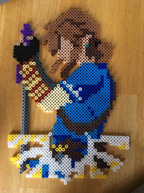 Loz Perler Beads, Breath Of The Wild Perler Beads, Breath Of The Wild Pixel Art, Zelda Beads Pattern, Dnd Perler Beads, Zelda Perler Bead Patterns, Legend Of Zelda Perler Beads, Link Perler Beads, Legend Of Zelda Pixel Art