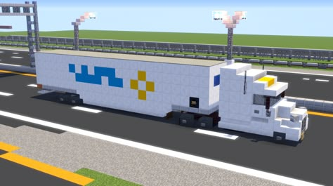 Walmart Semi-trailer Truck Minecraft Project Minecraft Walmart, Minecraft Cities, Minecraft Car, Minecraft Build Hacks, Youtube Minecraft, Planet Minecraft, Minecraft Ps4, Minecraft City Buildings, Semi Trailer Truck