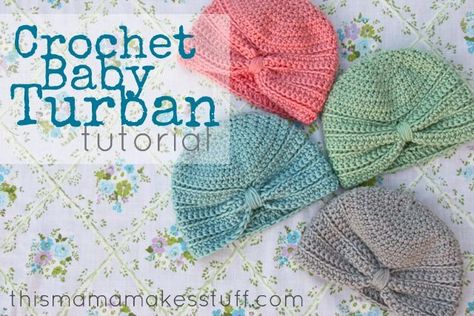 Baby Turban Pattern, Baby Turban Tutorial, Turban Pattern, Crochet Turban, Handmade Baby Shower Gift, Bonnet Crochet, Baby Turban, Baby Knits, Haken Baby