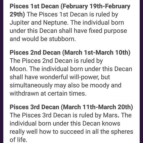 Pisces decans Gemini Decans, Pisces Decans, February Pisces Vs March Pisces, Zodiac Decans, Pisces Male, Pisces Constellation Tattoo, March Pisces, Pisces Star Sign, Pisces Horoscope