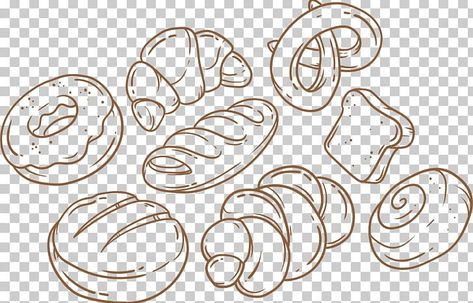 Bread Line Art, Bread Png, Cartoon Bread, Bread Logo, Bread Icon, Bread Line, Egg Bread, German Bread, Raisin Bread