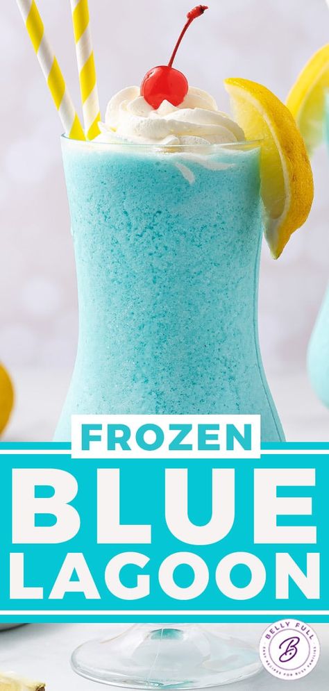 Frozen Adult Drinks, Virgin Frozen Drinks, Elsa Drink, Frozen Drinks Nonalcoholic, Blue Lagoon Drink Recipe, Alcohol Slushies, Frozen Alcoholic Drinks, Blue Lagoon Drink, Adult Slushies