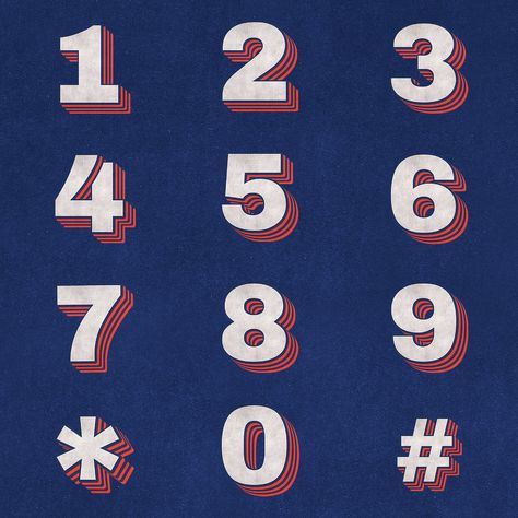 Numbers retro typography font printable | free image by rawpixel.com / neung Numbers Background, Retro Numbers, Fonts Retro, Number Fonts, Youtube Banner Design, Retro Artwork, Cool Typography, Retro Typography, Lettering Alphabet Fonts