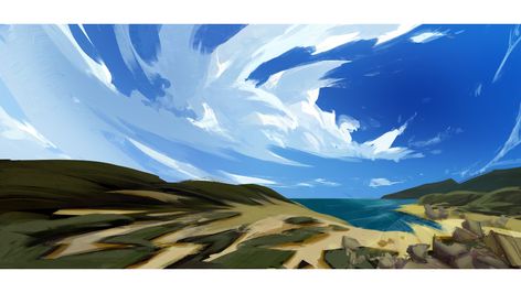 Cloud Paintings, Cloud Illustration, Michigan Beaches, Landscape Concept, Cloud Art, Artist Portfolio, Cloud Painting, Environment Design, Environment Concept Art