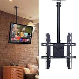 Adjustable Flip Down Pitched Roof Ceiling TV Mount up to 55" LCD LED Plasma VESA Tv Mount In Bedroom Ideas, Ceiling Mount Swivel Tv, Ceiling Mount Tv Over Fireplace, Tv From The Ceiling, Tv Mount Outside Patio, Tv Roof Mount, Pull Down Tv Mount Ceiling, Ceiling Mount Tv Ideas, Tv Hung From Ceiling