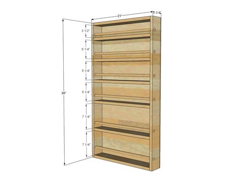 Pantry Door Rack, Pantry Door Spice Rack, Spice Rack Plans, Build A Spice Rack, Door Mounted Spice Rack, Door Spice Rack, Build A Door, Diy Spice Rack, Wood Storage Rack