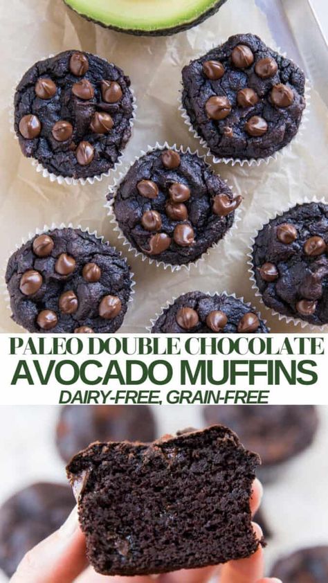 Chocolate Avocado Muffins, Avocado Recipes Dessert, Avocado Muffins, Healthier Baking, Muffins Paleo, Paleo Plan, Cooking Vegetarian, Blender Muffins, Paleo Muffins