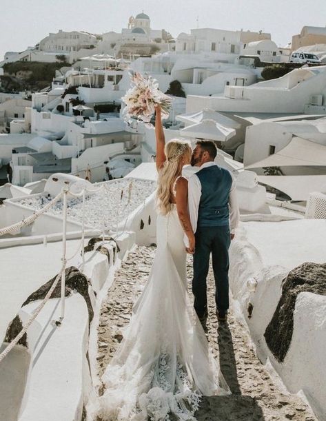 destination Greece Wedding Photos, Greece Wedding Photography, Elopement Abroad, Planning Destination Wedding, Greece Elopement, Santorini Elopement, Wedding Paris, Destination Wedding Reception, Airbnb Wedding