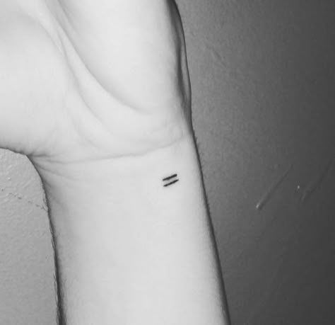 Equal Sign Tattoo, Equality Tattoo, Equal Symbol, Equality Tattoos, Equal Sign, Tattoo On Wrist, Shamrock Tattoos, Sign Tattoo, Finger Tattoo For Women