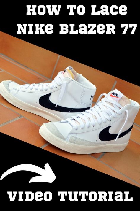 Nike Blazer Pro Club Outfit, Nike Vintage 77 Blazer, Hi Top Nike Shoes, How To Tie Nike Blazer Mid 77, Cleaning Nike Blazers, Woman’s Nike High Top Outfit, How To Wash Nike Blazers, How To Tie High Top Nike, Blazer And Nike Sneakers Outfit