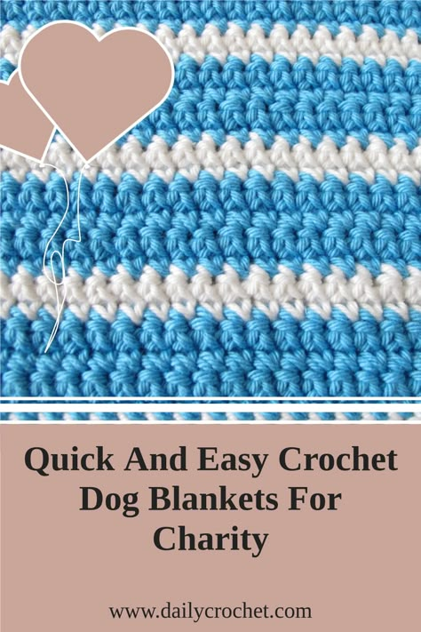 If you love to make crochet dog blankets for charity, this pattern is one of the easiest you've ever seen. Puppy Crochet Blanket, Simple Dog Crochet Pattern, Crochet Blanket For Dogs, Crochet Dog Blanket Patterns, Crochet Puppy Blanket, Crochet Dog Mat, Crochet Pet Blanket Pattern Free, Pet Blanket Crochet, Crochet Cat Mat Free Pattern