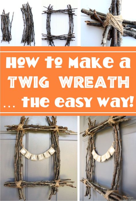 Fall Decor Ideas Homemade Wreaths Diy, Diy Twig Wreath, Homemade Wreath Ideas, Farmhouse Curb Appeal, Hydrangea Wreath Diy, Twig Wreaths, Stick Wreath, Homemade Wreath, Pressed Flowers Frame