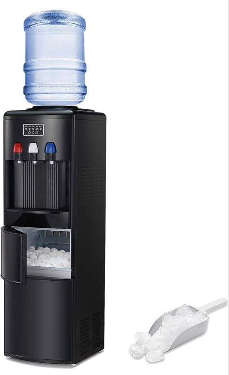 2 in 1 water cooler with build in ice maker Built In Ice Maker, Cooking Equipment Kitchen Tools, Gallon Bottle, Ice Scoop, Water Coolers, Water Cooler, Ice Maker, Water Dispenser, Child Safety