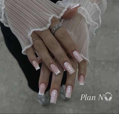 Cute And Easy Nail Designs, Easy Nail Designs, French Acrylic Nails, Work Nails, Short Square Acrylic Nails, Pink Acrylic Nails, Square Acrylic Nails, Fire Nails, Funky Nails