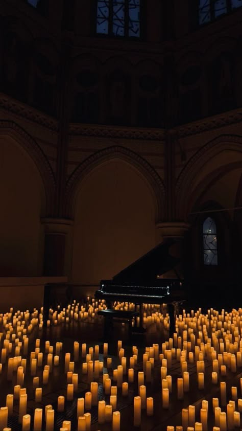 Candlelight Proposal, Piano Wedding, Church Aesthetic, Fantasy Shop, Nature Goddess, Pure Beeswax Candles, Church Candles, Concert Stage, Concert Aesthetic