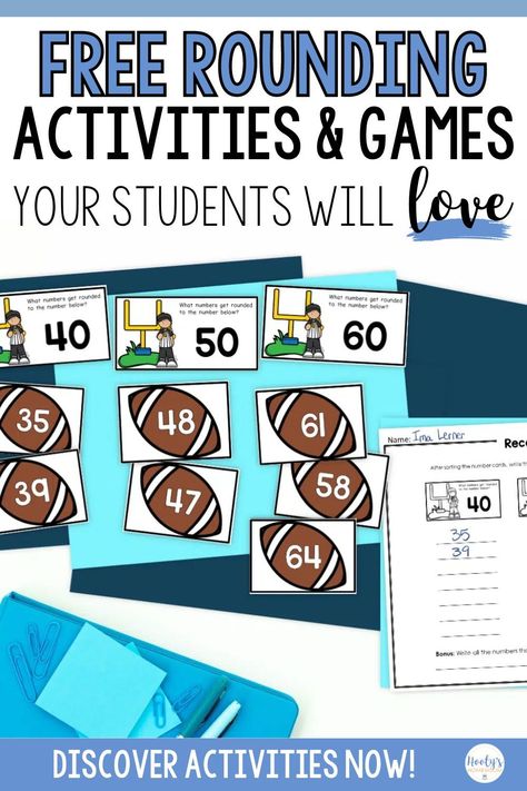 Teaching 3rd grade rounding doesn't have to be difficult! Take the frustration out of teaching rounding with these FREE rounding numbers activities that include rounding worksheets, sorting activities, rounding charts, and rounding games. These free activities are a perfect way to support students as they master this new skill. Use these rounding to the nearest 10 and 100 activities for math centers and stations, intereventions, or daily practice. Teaching Rounding 3rd Grade, Rounding Games For 3rd Grade, Rounding Third Grade, Rounding Activities 4th Grade, Rounding Activities 3rd Grade, Rounding Off To The Nearest 10, Rounding Numbers Activities, Rounding 3rd Grade, Rounding To Nearest 10