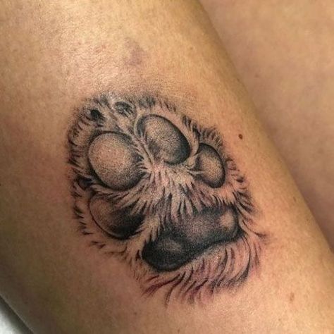 Honor the memory of your faithful companion with a beautifully crafted pet memory tattoo. #FaithfulFriend #PetBond Golden Retriever Paw Tattoo, Golden Retriever Paw Print Tattoo, Labrador Paw Tattoo, Golden Retriever Memorial Tattoo, Golden Retriever Tattoo Ideas, Dog Eyes Tattoo, Lion Paw Tattoo, Golden Retriever Tattoo Minimalist, Dog Footprint Tattoo