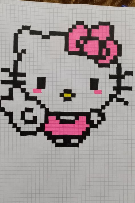 Pixel Hello Kitty Art, Pixelated Hello Kitty, Pixel Hello Kitty, Pixel Art Hello Kitty, Hello Kitty Pixel Art, Spiderman Pixel Art, Art Hello Kitty, Pixel Kawaii, Pixel Planet