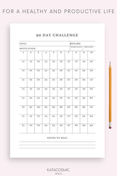 90 Day Challenge Tracker, 90 Day Goal Tracker 90 Day Challenge Tracker, Day Planner Template, Saving Money Chart, Free Planner Templates, Free Daily Planner, To Do Planner, Challenge Tracker, Online Planner, 90 Day Plan