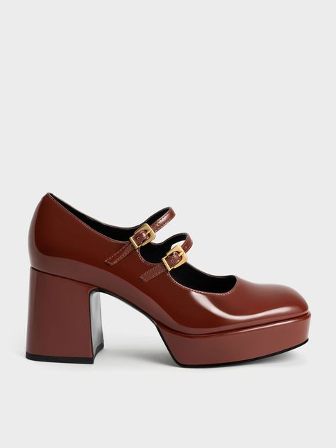 Heel Mary Janes, Taylor Swift New, Platform Mary Janes, Patent Shoes, Faux Leather Heels, Charles Keith, Mary Jane Heels, Pretty Shoes, Design Set