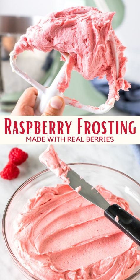 Buttercream Recipes, Frosting Buttercream, Raspberry Buttercream Frosting, Raspberry Frosting, Green Tea Cake, Frosting Recipes Easy, Raspberry Buttercream, Fruity Cake, Chocolate Raspberry Cake