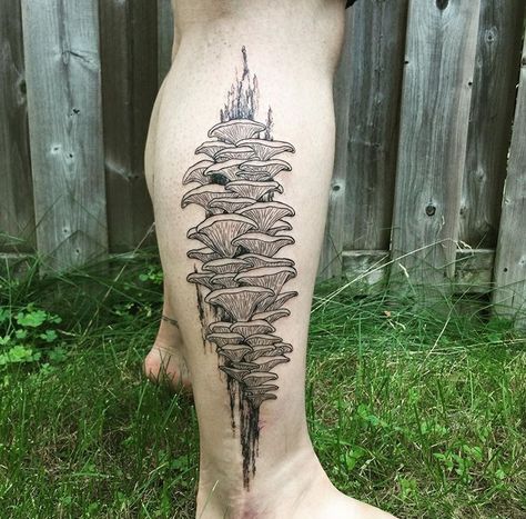 Mushroom Mycelium Tattoo, Fungal Tattoo, The Last Of Us Mushroom Tattoo, Goblincore Tattoo Sleeve, Swamp Tattoo Sleeve, Mushroom Cluster Tattoo, Turkey Tail Mushroom Tattoo, Creepy Nature Tattoo, Shelf Mushroom Tattoo