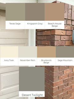 Exterior color Benjamin Moore Desert Twilight? Salmon Brick House Exterior Paint Colors, Desert Twilight Benjamin Moore Exterior, Twilight Benjamin Moore, Desert Twilight Benjamin Moore, Benjamin Moore Brown, Brown Brick Exterior, Desert Twilight, Fake Brick, Benjamin Moore Exterior