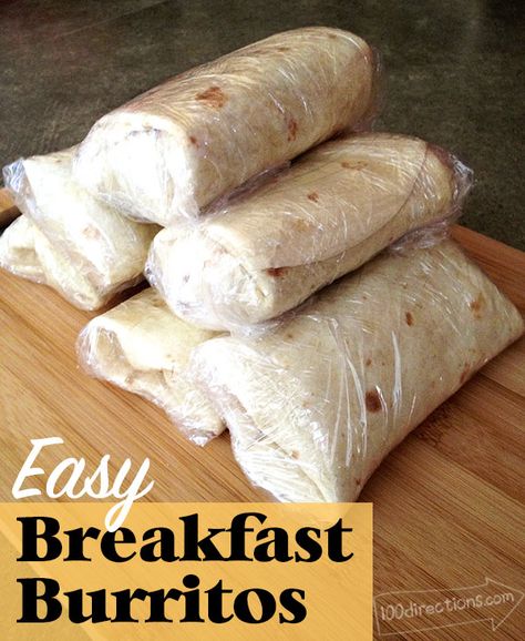 How to Make Quick and Easy Breakfast Burritos - Page 3 of 3 - 100 Directions Easy Make Ahead Breakfast Burritos, Easy Premade Breakfast Ideas, Premade Breakfast Burritos, Breakfast Burritos To Freeze, Premade Breakfast, Camping Breakfast Burritos, Easy Camping Breakfast, Make Ahead Breakfast Burritos, Easy Breakfast Burritos