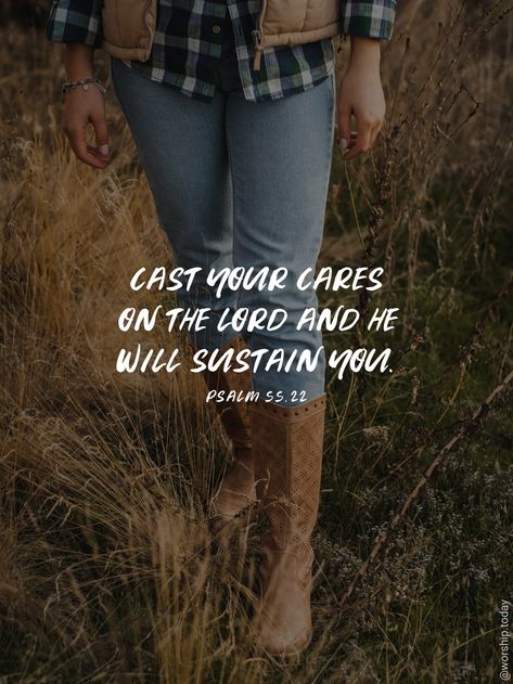 Cast your cares on the LORD and he will sustain you; he will never let the righteous be shaken. Psalm 55.22 #bible #prayer #cares #righteous #God #Lord Psalms 55:22 Wallpaper, Psalms 55 22, Psalm 55, Life Of Jesus Christ, Cast Your Cares, Healing Scriptures, Scripture Pictures, Bible Scriptures, Faith Quotes