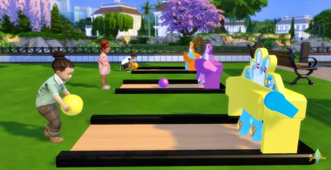 My First Bowling Set | TheGoldSim on Patreon Sims 4 Cc And Mods, Outdoor Bowling, Around The Sims 4, Infant Toys, Sims 4 Black Hair, Sims 4 Family, T Ball, Sims 4 Children, Free Sims