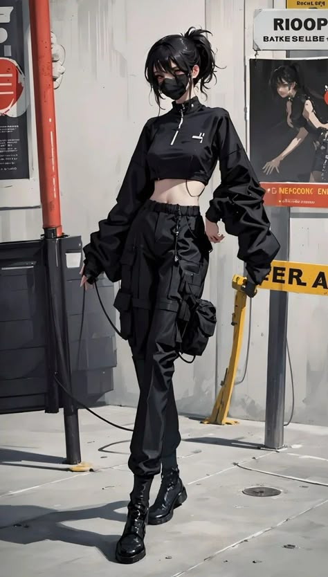 Techwear Girl, Cyberpunk Costume, Techwear Outfits, Techwear Fashion, Moda Cyberpunk, Cyberpunk Clothes, Clothing Design Sketches, Cyberpunk Fashion, Anime Inspired Outfits