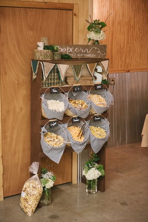 Popcorn Station, Wedding Reception Menu, Reception Food, Wedding Reception Food, Popcorn Bar, Creative Wedding Ideas, Wedding Bar, Creative Wedding, Wedding Candles