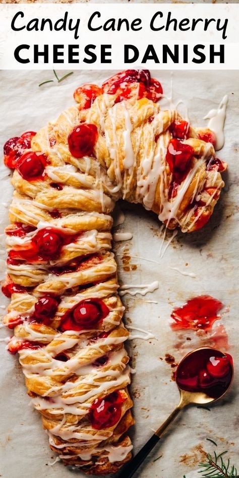 Puff Pastry Candy Cane Danish, Cherry Cheese Danish Recipe, Dessert With Cream Cheese, Cherry Cheese Danish, Kringle Recipe, Almond Crusted Salmon, Puff Pastry Dessert, Roast Beef Sandwich Recipes, Easy Puff Pastry Recipe