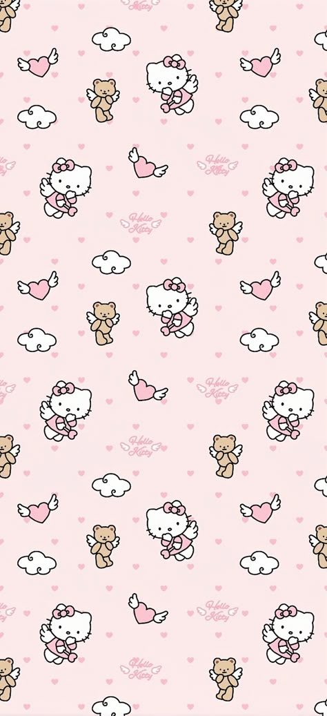 Hello Kitty Wallpaper Valentines, Hello Kitty And Dear Daniel Wallpapers, Tan Hello Kitty Wallpaper, Kawaii Sanrio Wallpaper, Sanrio Iphone Wallpaper, Pink Hello Kitty Wallpapers, Hello Kitty Homescreen, Sanrio Background, Pink Wallpaper Kawaii