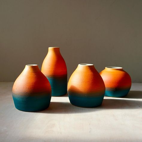 Chasing the last sunsets as the nights draw in… #ombre #colourgradient #sunset #pottery Sunset Pottery, The Nights, Gradient Color, Ceramics