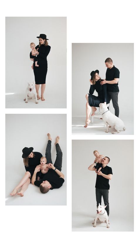 Family Photo With White Background, Black White Family Photoshoot, Family Photo Studio Outfits, Family Photo Studio Ideas, Modern Family Photos Shoot, Family Studio Photography Outfits, Family Of 3 Photoshoot Studio, Family Portrait Photography Poses, Studio Family Photos