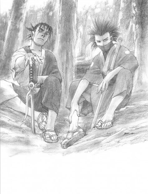 Hiroaki Samura, Blade of the Immortal, BotI Illustration Collection, Taito Magatsu, Manji Blade Of The Immortal, Samurai Artwork, Artist Portfolio, Funny Cats And Dogs, Manga Artist, Fantasy Warrior, Manga Illustration, Comic Artist, Manga Comics