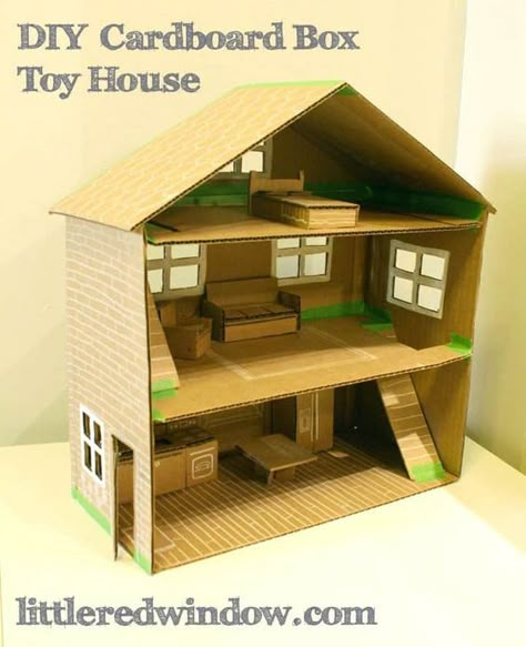 Cardboard Doll, Cardboard Box Houses, Diy Cardboard Toys, Cardboard Dollhouse, Carton Diy, Diy Barbie House, Cardboard Creations, Cardboard Crafts Diy, Cardboard Toys