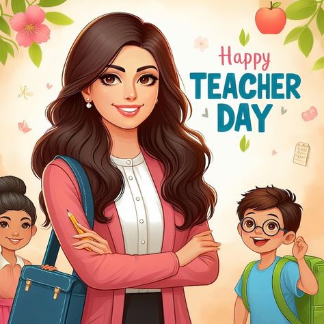 Photo international day of teachers post... | Premium Photo #Freepik #photo Happy Teachers Day Template, Teachers Day Template, Teachers Day Photos, Happy Teacher's Day Images, Teacher Picture, Teachers Day Poster, Teacher Images, Teacher Cartoon, Teacher Posters