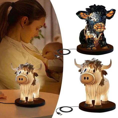 Brighten up your room with the charming highland cow design of this LED lamp. With an energy-saving light bulb and the convenience of being portable and easy to charge, this lamp can be widely used in any setting.Material: resinList:1 pcs * highland cow led lampSee more product details1.Stylish highland cow design: Its Highland Cow Lamp, Cow Night Light, Highland Cow Bedroom Decor, Highland Cow Nursery Boy, Cow Bedroom Ideas, Cow Themed Room, Cow Themed Nursery, Cow Lamp, Western Nursery Decor