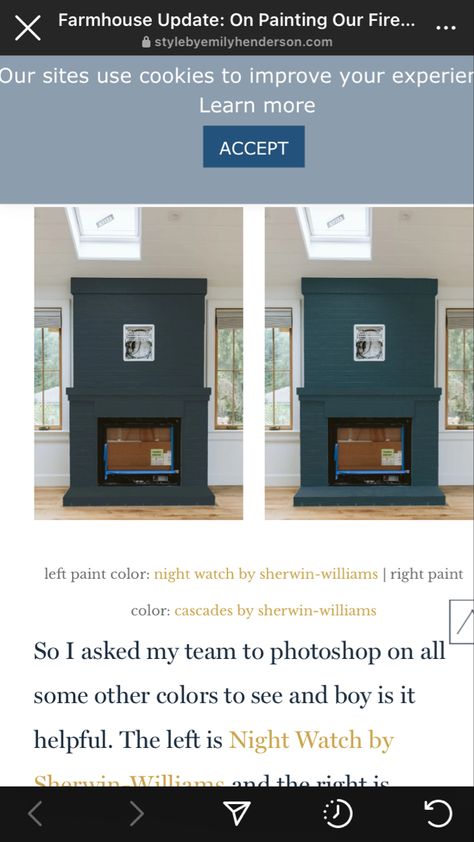 Sherwin Williams Night Watch, Night Watch Sherwin Williams, Night Watch, Nights Watch, Sherwin Williams, Paint Colors, Garage Doors, Decor Ideas, Fireplace