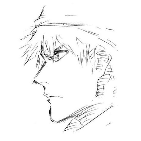 Bleach Art Style Tutorial, Bleach Anatomy, Tite Kubo Sketch, Tite Kubo Art Style, Kubo Art Style, Ichigo Kurosaki Sketch, Kubo Art, Drawing Male Hair, Ichigo Manga