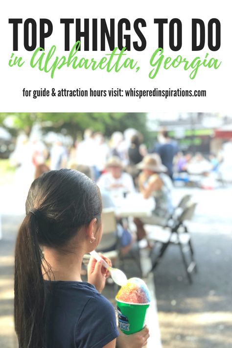 If you're looking for culture, shopping, nature, or something new, you'll find it in Alpharetta. Here are the Top Things to Do in Alpharetta, Georgia. #tips #travelguide #exploregeorgia Georgia Trip, Family Traveling, Alpharetta Georgia, Travel America, Family Resorts, North Georgia, Vacation Places, Filming Locations, Travel Inspo