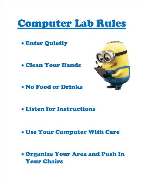 Computer Lab Rules Computer Lab Rules, Lab Rules, Teacher Data, Math Lab, Digital Citizen, Computer File, Life Hacks Computer, Computer Lab, Cute Couple Drawings